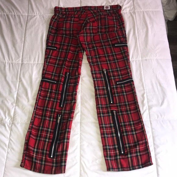 Rare black pistol brand tartan zipper pants - Picture 6 of 8